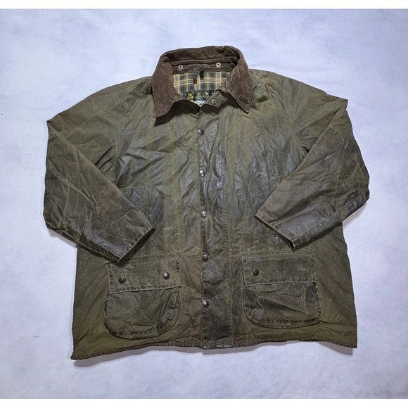 Vintage Barbour Beaufort Waxed Jacket A150 Men's C52/132cm Made In England